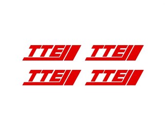 Set of 4 TTE Logo Alloy Wheel Centre Cap Stickers