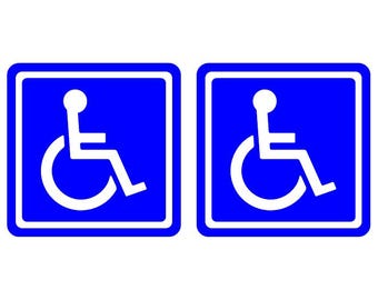 Pair of Blue Badge Style Stickers