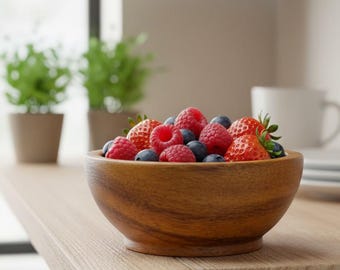 Handmade Rosewood Bowls (Set of 3): Natural Finish, Kitchen Decor
