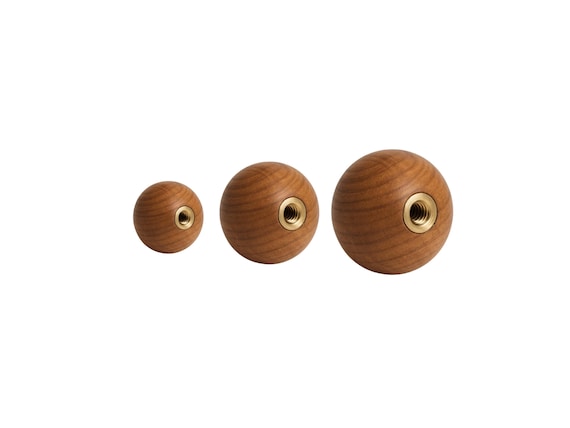Rosewood Wooden Knob with Brass Insert: Handcrafted Drawer Pull