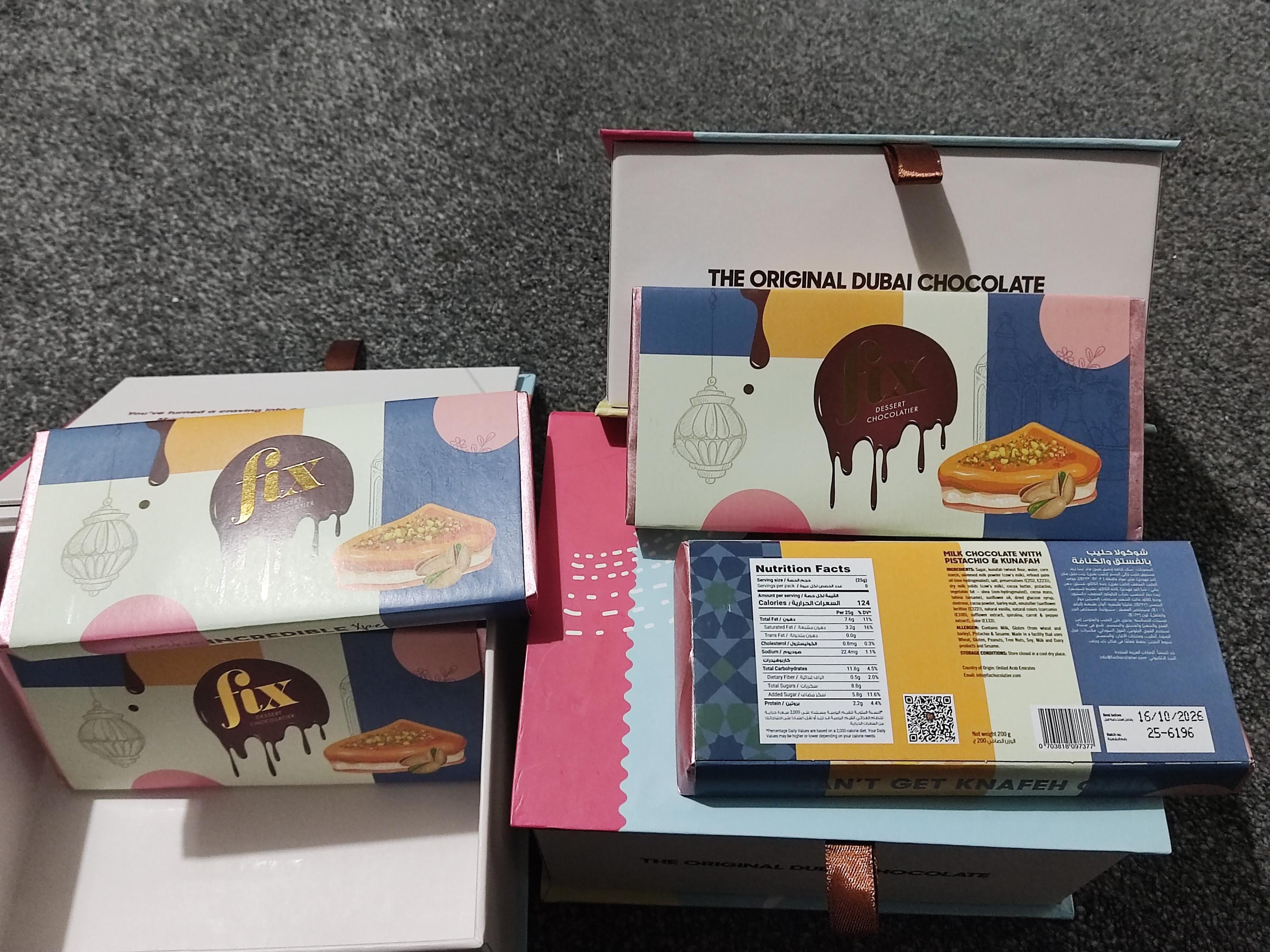 FIX Dubai Chocolate Authentic Original Fix Pistachio Kunafeh 'can't Get ...