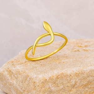 14K Gold Snake Vintage Ring, Spiral Ring, Snake Jewelry, Animal Jewelry, Serpent Ring, Promise Stackable Ring, Anniversary Gifts for Wife