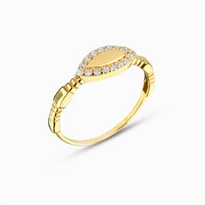 Dainty Evil Eye Stacking Ring, Gold Minimalist Ring, Thin Delicate Ring, Good Luck Charm, Protection Jewelry, Gift for Her, Gift for Grandma