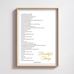 Benson Boone Lyrics Beautiful Things Print, Digital Fan Art, Artist Minimalistic Music Poster, Abstract Decoration, Trendy Wall Art
