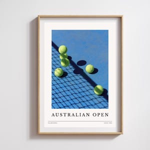 Tennis Australian Open Print, Digital Grand Slam Sport Poster, Abstract Vintage Wall Decoration, Minimalistic Art, Trendy Wall Art