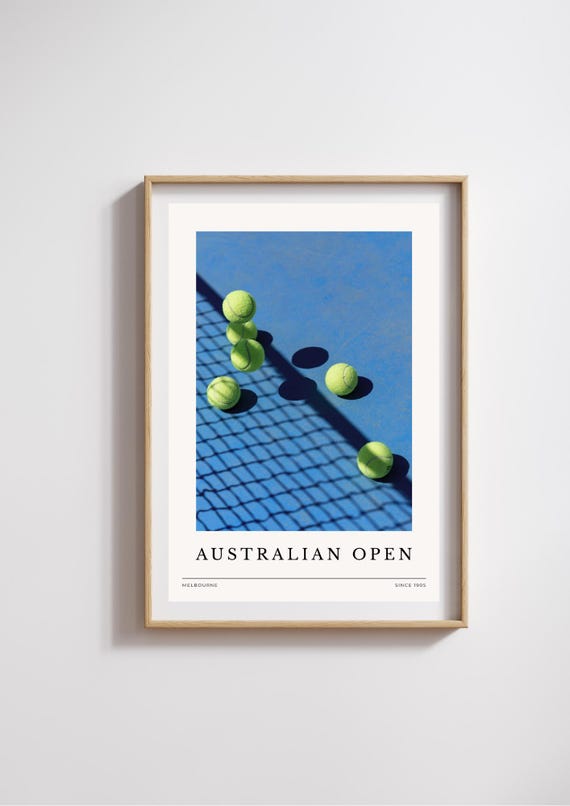 Impresión del Abierto de Australia de tenis, póster digital del