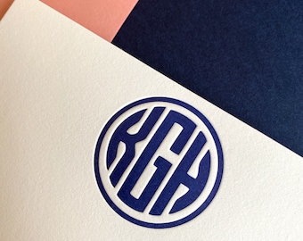 Custom Letterpress Stationery Monogram