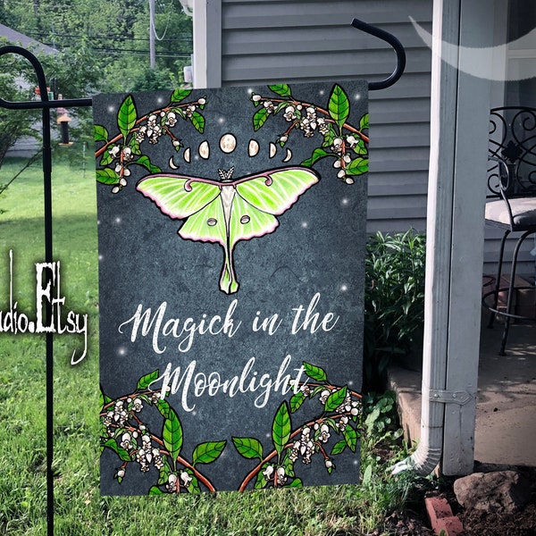 Luna Moth Garden Flag