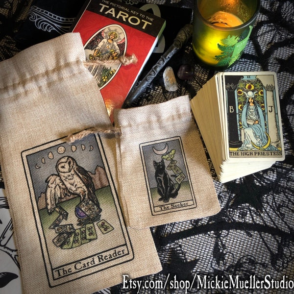 Pro Tarot Bag Set, Two Bags for Deck and Book, cards, crystals, books, not included