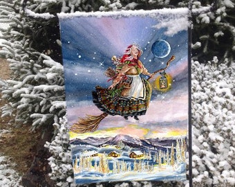 La Befana, Yule, Winter Solstice, Christmas Garden Flag