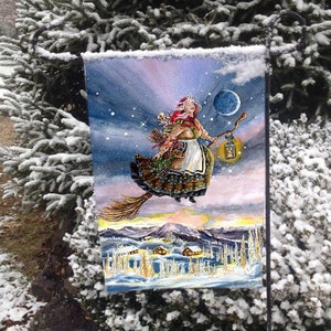 La Befana, Yule, Winter Solstice, Christmas Garden Flag