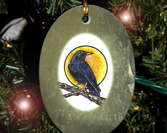 Crow Totem Animal Yule, Holiday, Christmas Ornament