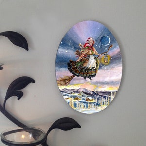 La Befana, Oval Tile Wall Hanging