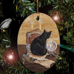 Witches Black Cat, Art of Magic Car Charm / Ornament