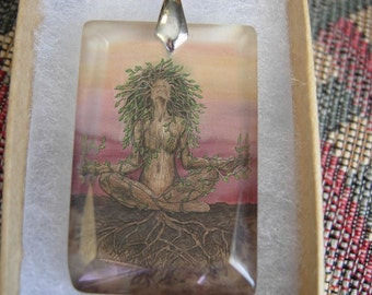 Dryad Spirit Crystal Art Pendant by Mickie Mueller FREE Cord