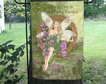 Heather Fairy Garden Flag