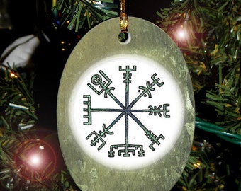 Collectable Vegviser, Viking Compass Heathen Asatru Yule Holiday Ornament/Car Charm