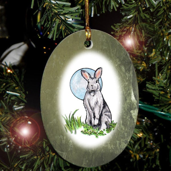 Rabbit Totem Animal Yule, Holiday, Christmas Ornament