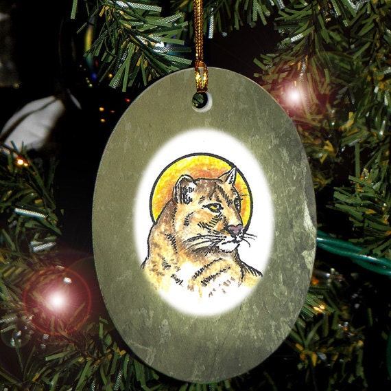 Mountain lion christmas ornament Clearance