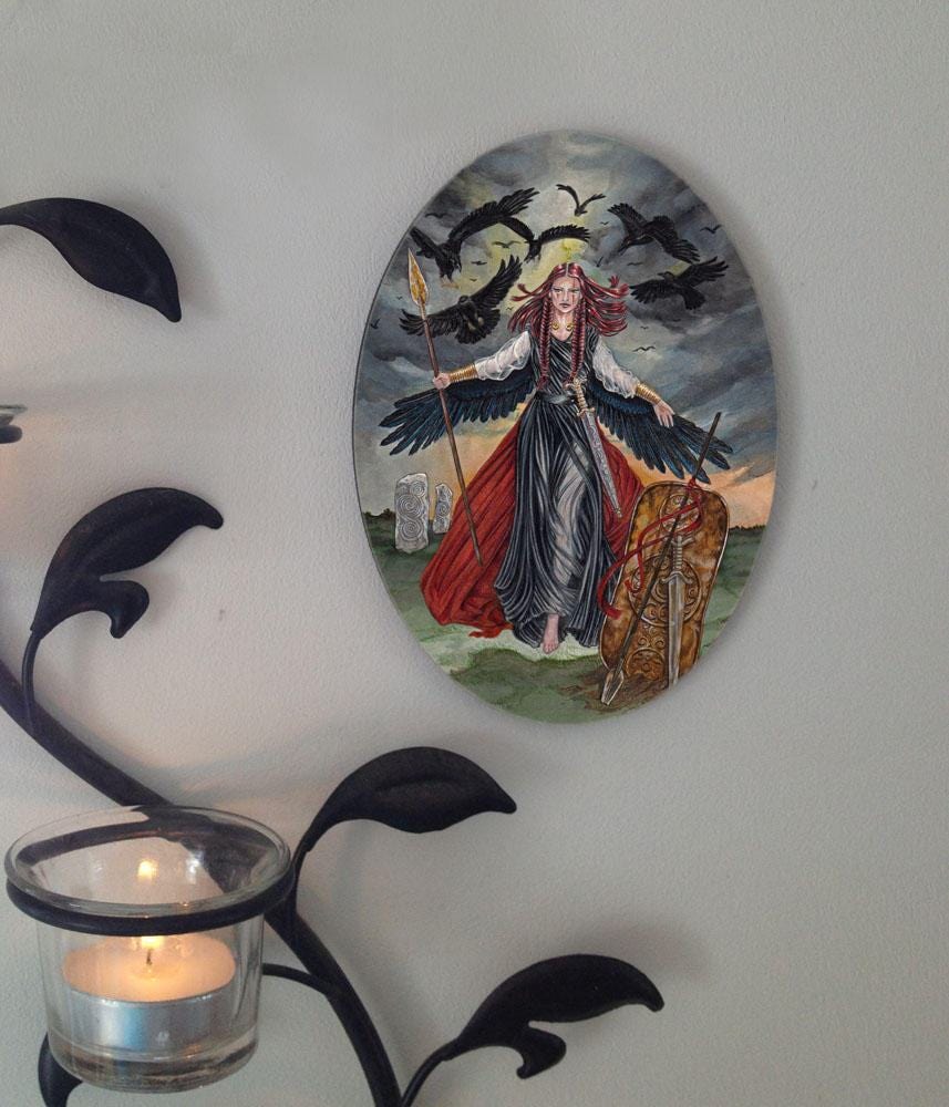 The Morrigan Oval Tile Wall Hanging by Mickie Mueller