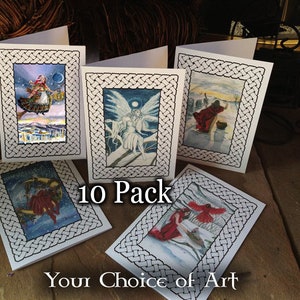 Yule Holiday Card 10 Pack, Your Choice of Art