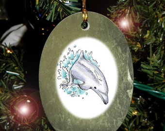 Dolphin Totem Animal Yule, Holiday, Christmas Ornament