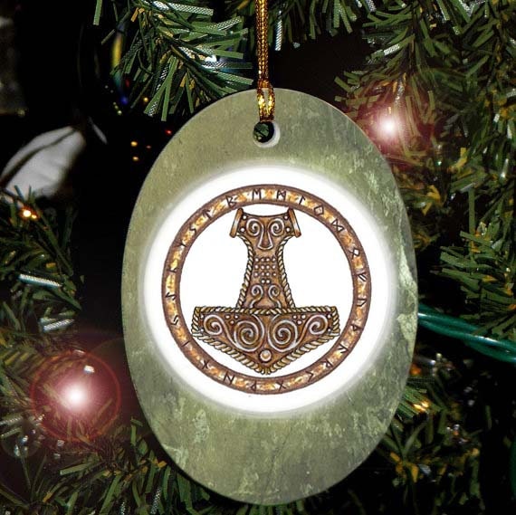 6 or 12 Mjolnir Yule Thor Hammer Asatru Heathen Tree Ornaments Wood –  FjallvaettirWorkshop