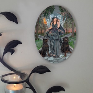 Hecate  Oval Tile Wall Hanging