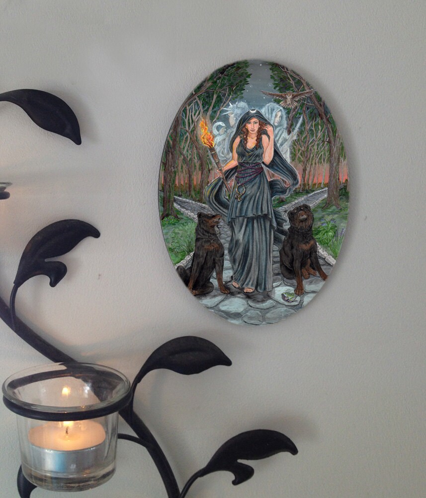 Hecate  Oval Tile Wall Hanging