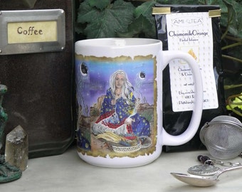 Crone Goddess, Waning Moon Woman 15 oz coffee mug