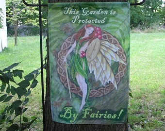 This Garden is Protected by Fairies   Garden Flag