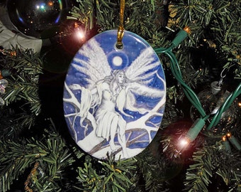 Midnight Ice Fairy Yule, Holiday, Christmas Ornament