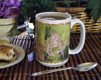 Titania Fairy Queen in Green 15 oz coffee mug