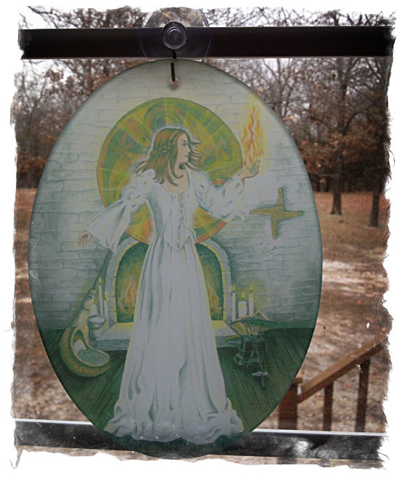 Goddess Bridget Glass Suncatcher image 1