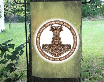 Thor's Hammer Garden Flag