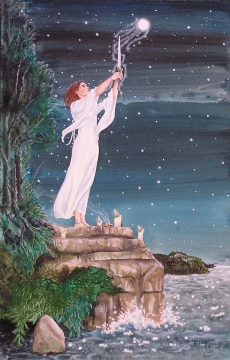 Drawing Down the Moon Print Etsy