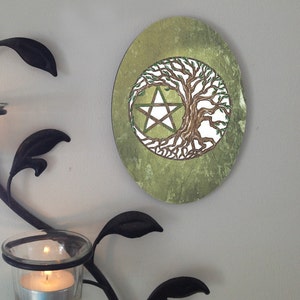 Tree Pentacle, Oval Tile Wall Hanging