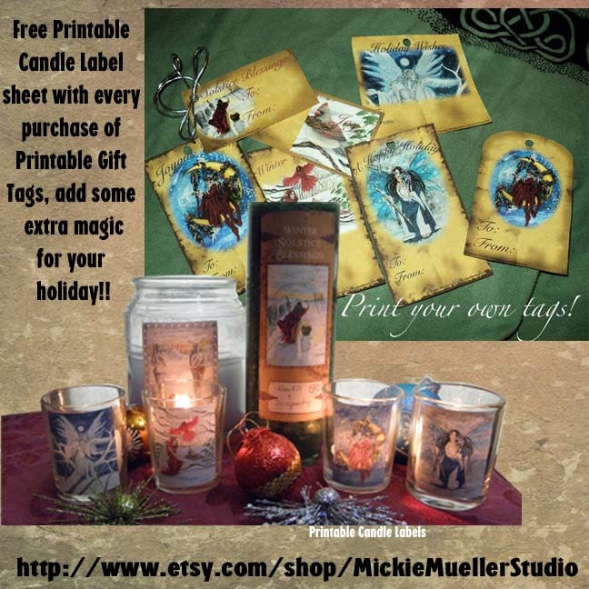 Printable Gift Tags PLUS Free Printable Candle Label Sheet | Etsy