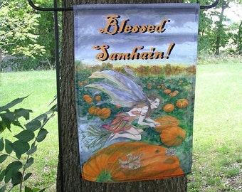 Pumpkin Fairy Blessed Samhain   Garden Flag