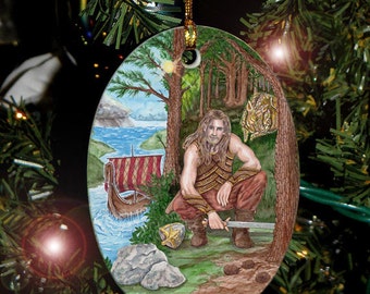 Frey, Norse Viking Yule Ornament