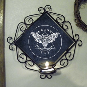 Black Moon Wall Candle Sconce