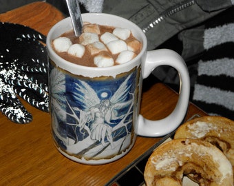 Midnight Ice Fairy Fantasy Art 15 oz coffee mug