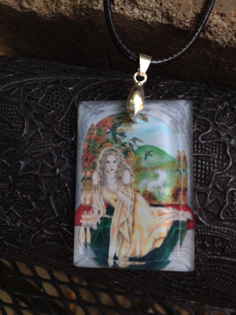 Rhiannon Crystal Art Pendant FREE cord
