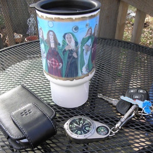 Polymer Travel Mug Fantasy Art Triple Goddess image 2