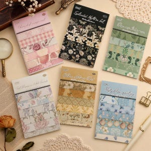 Weiches Vintage-Blumenmuster-Papier-Set für Journals, Scrapbooking und DIY-Collagen, gemustertes Papier, botanisches Papier für Junk Journals, Scrapbooking und DIY-Collagen