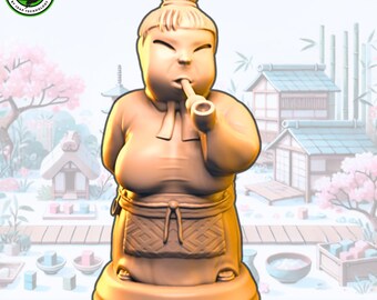 Kita the old woman - Tokaido Traveler - 3d printed resin miniature or upgrade for tokaido board game journey across japan with unique