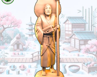 Marihito the writer - Tokaido Traveler - 3d printed resin miniature or upgrade for tokaido board game journey across japan with unique