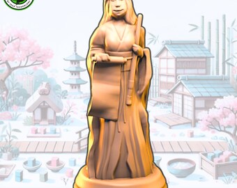 Mari the poet - Tokaido Traveler - 3d printed resin miniature or upgrade for tokaido board game journey across japan with unique characters