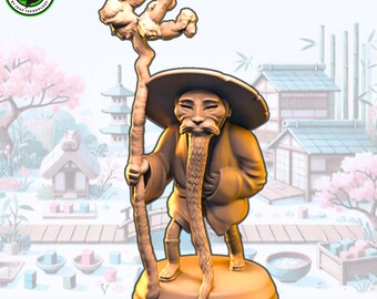 Mitsukuni the old man - Tokaido Traveler - 3d printed resin miniature or upgrade for tokaido board game journey across japan with unique