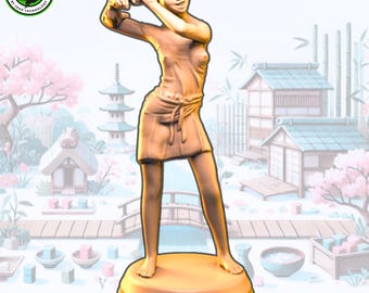 Chihaya the bather - Tokaido Traveler - 3d printed resin miniature or upgrade for tokaido board game journey across japan with unique